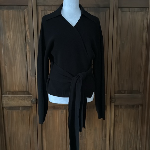 Rails Darya Sweater Ribbed Wrap Black Small NWT $238 - Picture 8 of 14